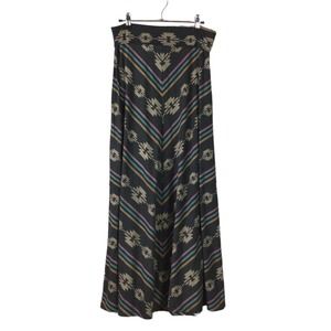 Mossimo M Grey Southwest Print Knit Skirt Foldover Waistband